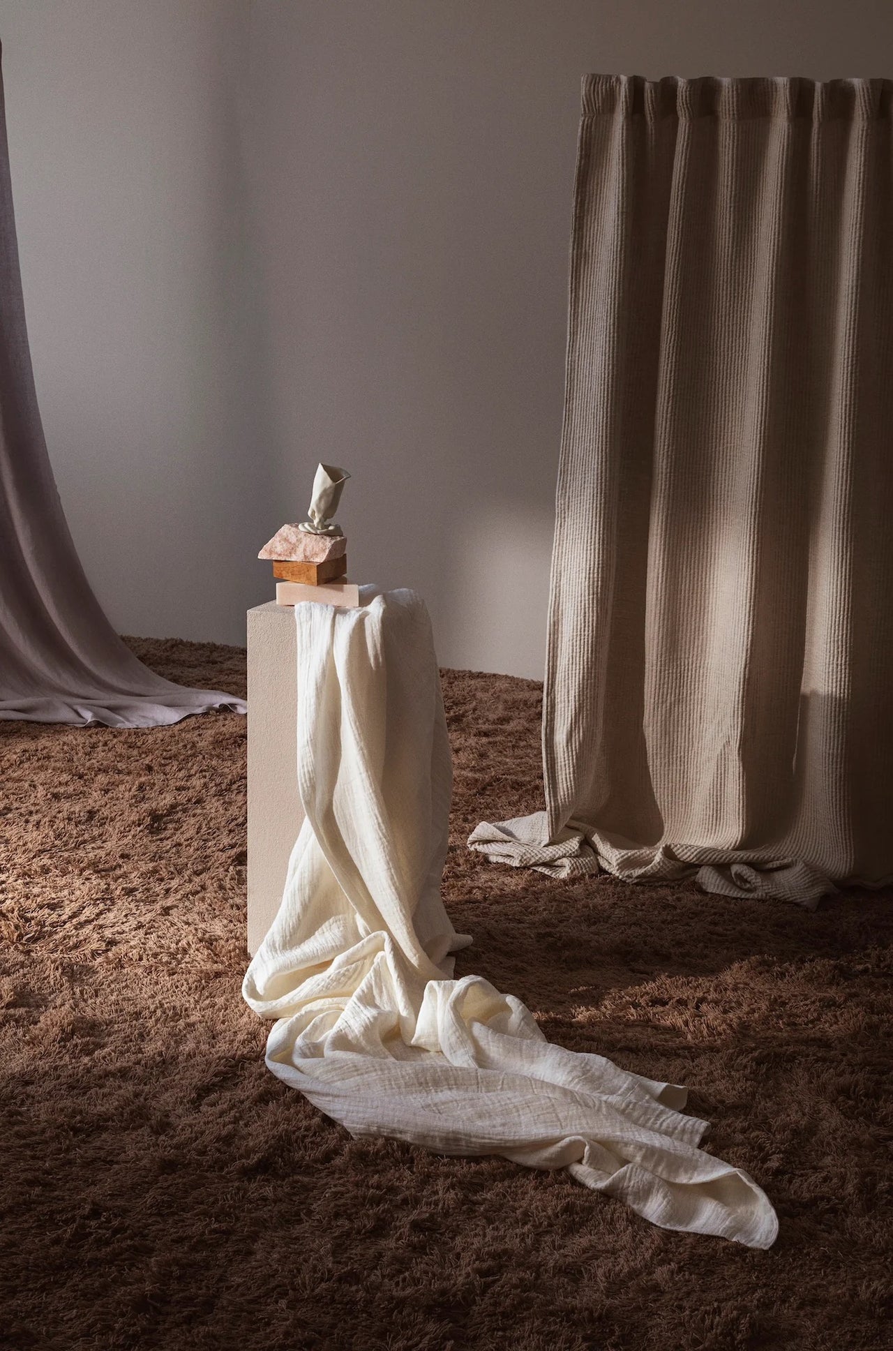 Pleat Curtain - Light Grey