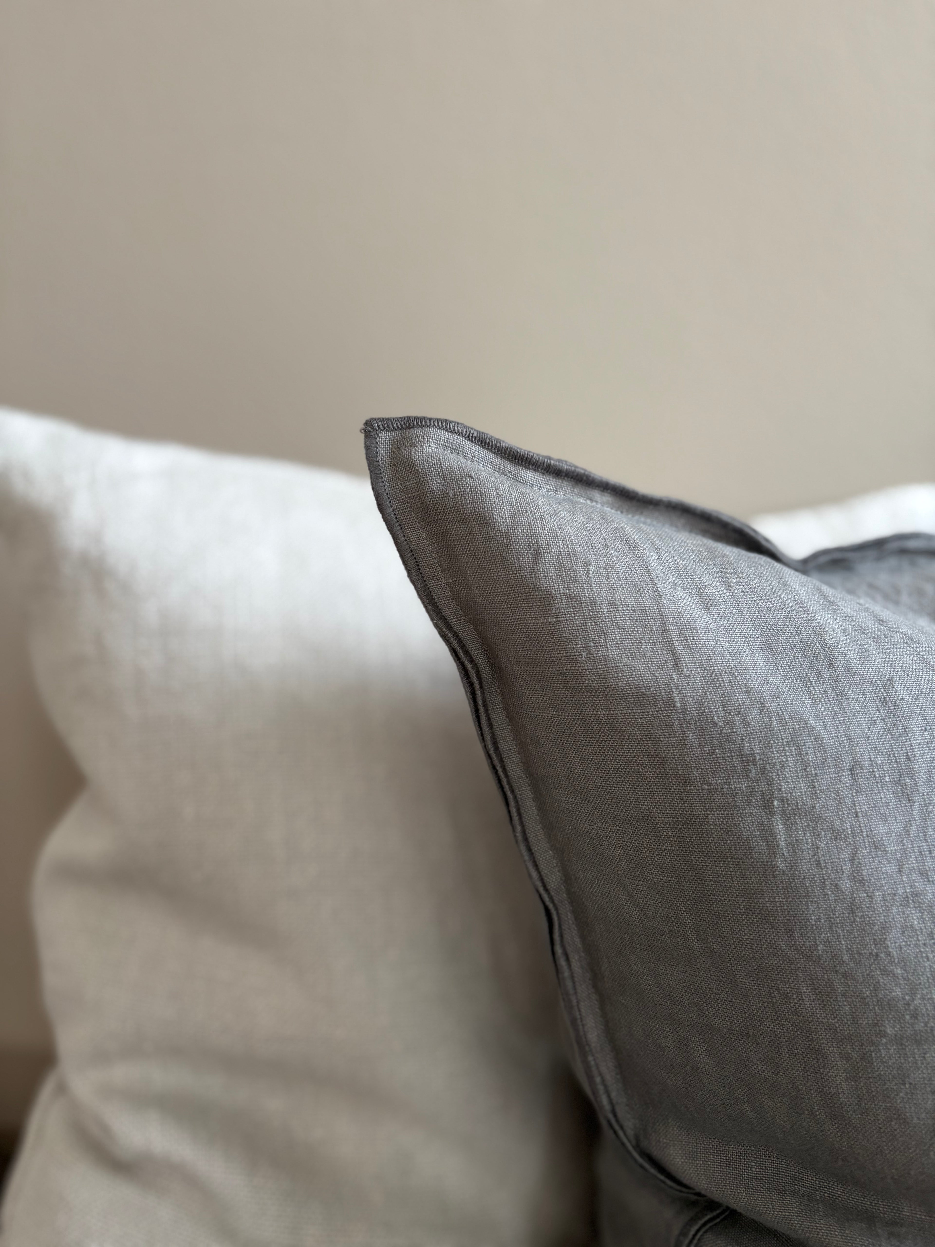 Grey Merrow Merrow Linen Cushion / Dark Grey – TAMEKO
