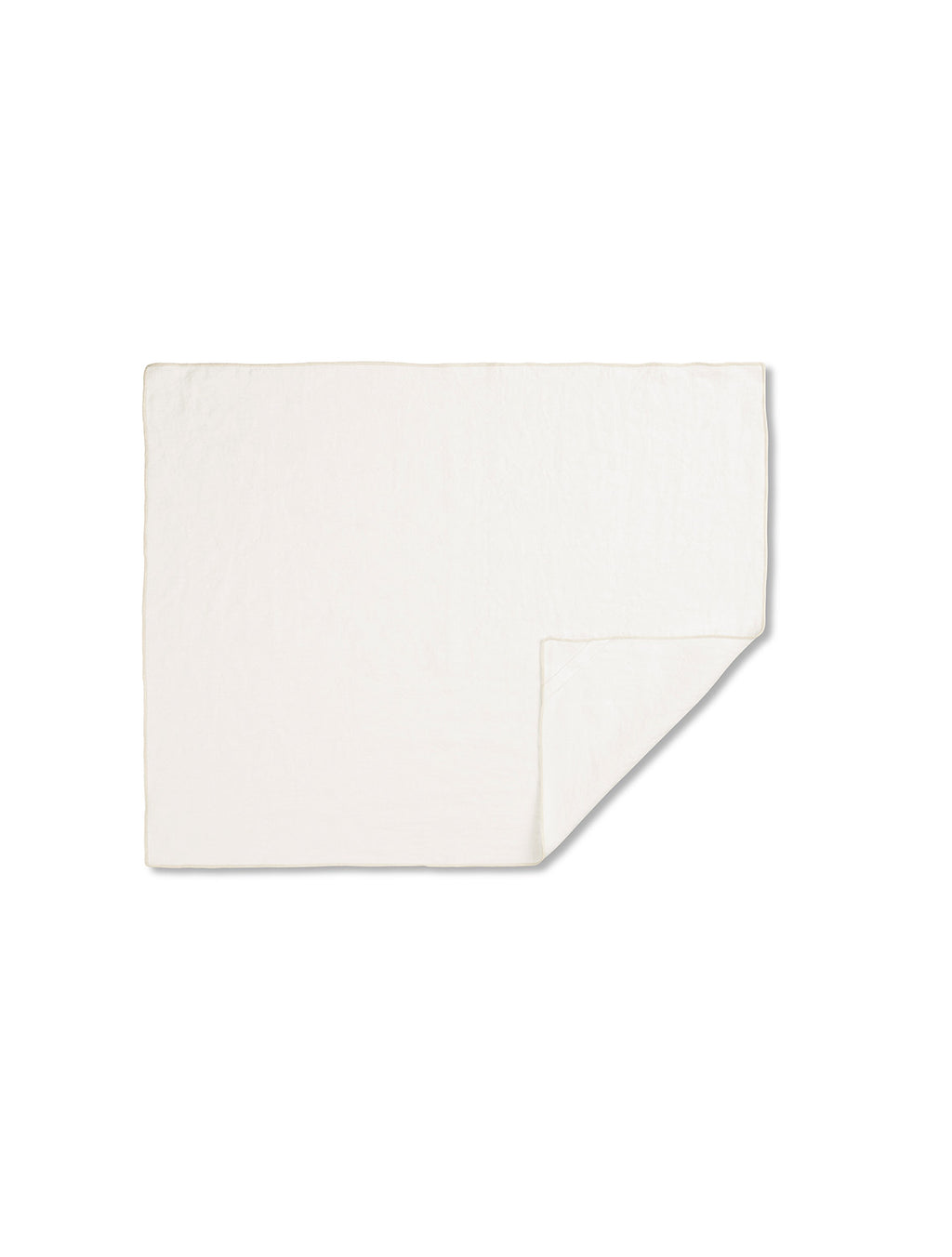 TAMEKO white kitchen towel with folded corner on plain background, minimalist home textile