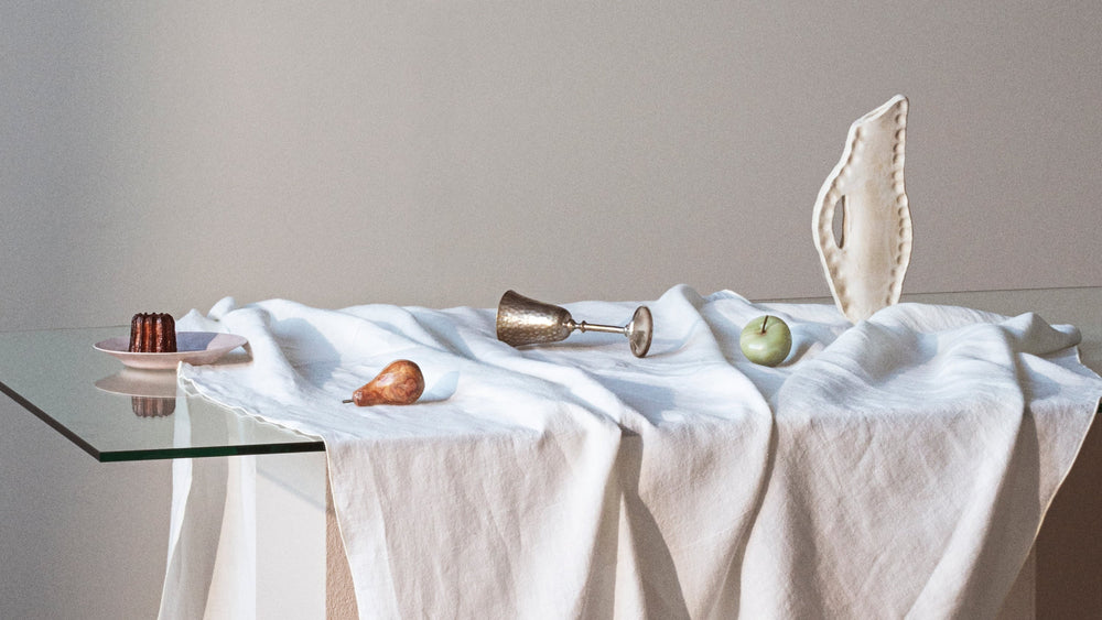 Merrow Linen Table Cloth / White