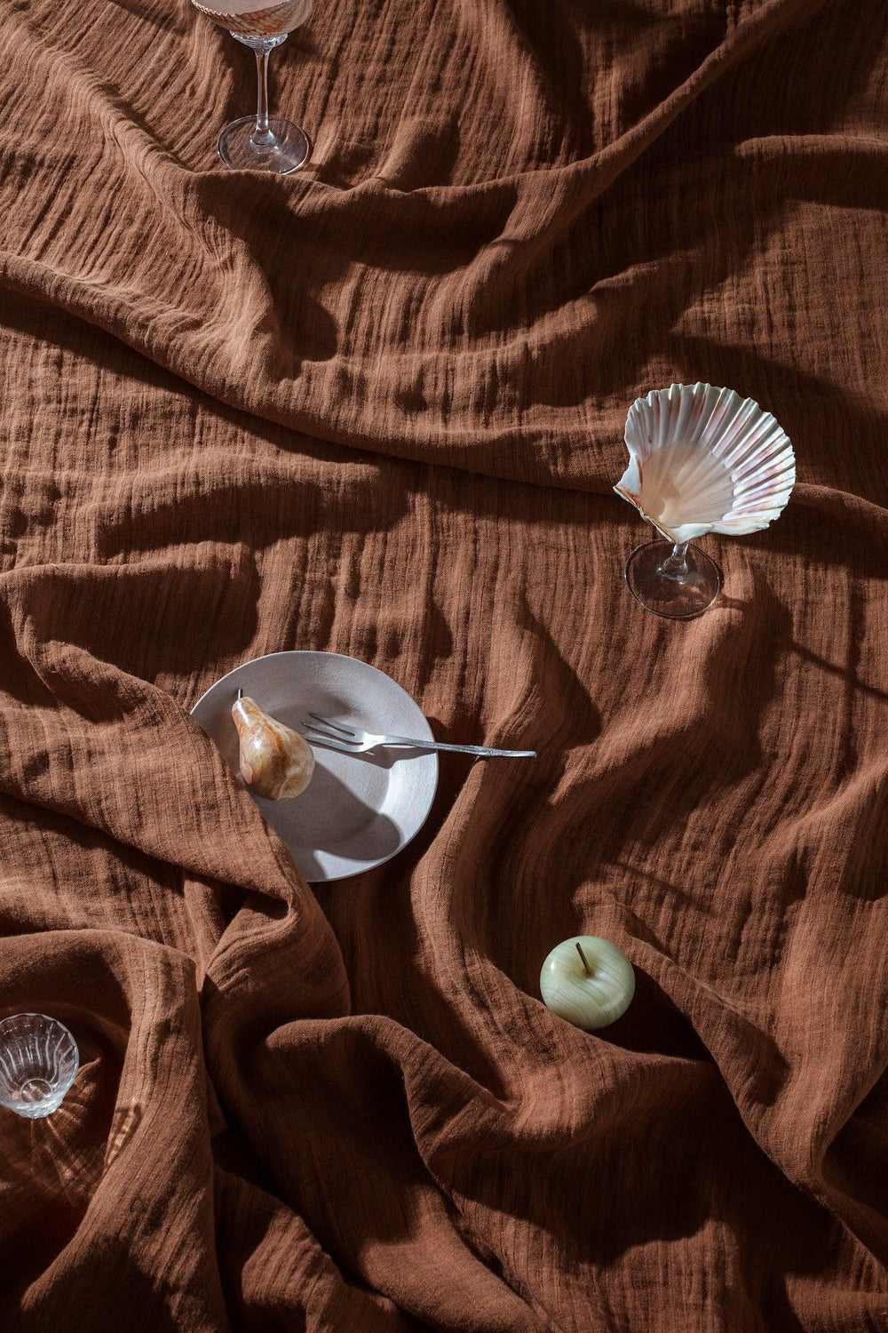 Dale Linen Table Cloth / Rust
