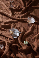Dale Linen Table Cloth / Rust