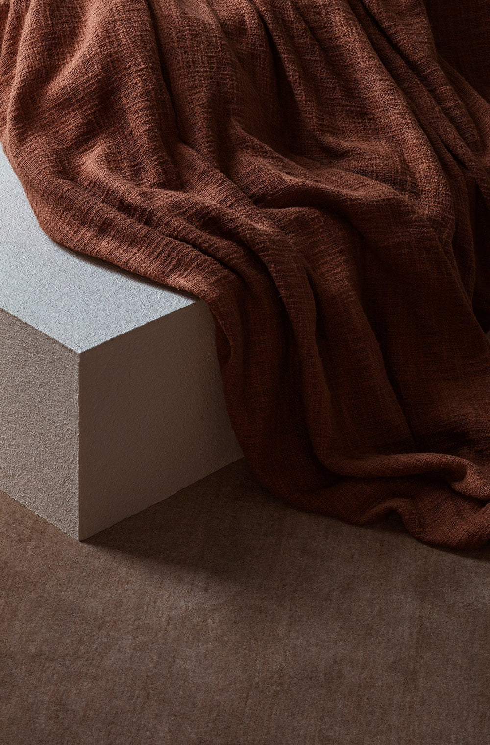 Tate Cotton Bed Throw / Rust