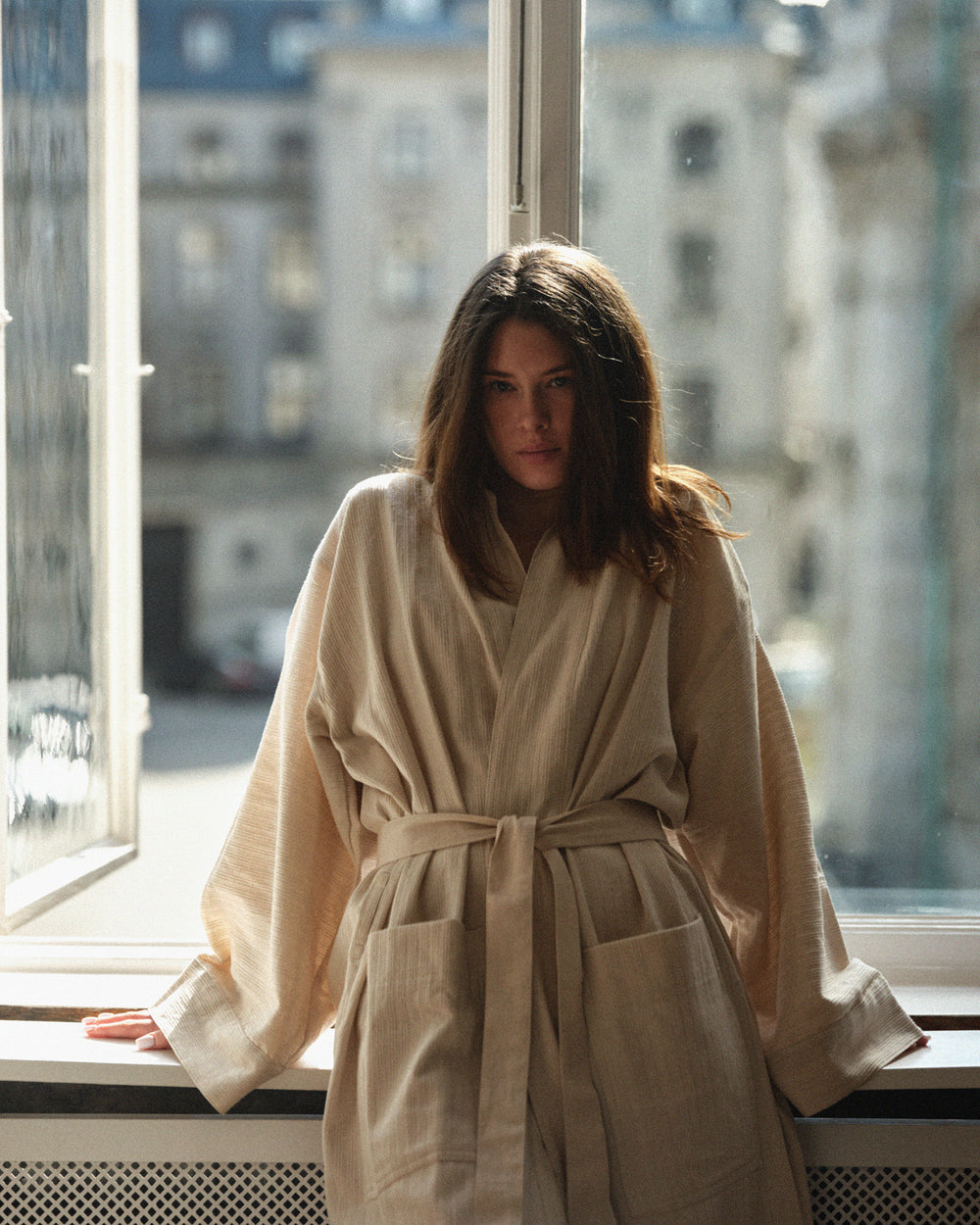 Nami Organic Cotton Kimono Robe / Natural