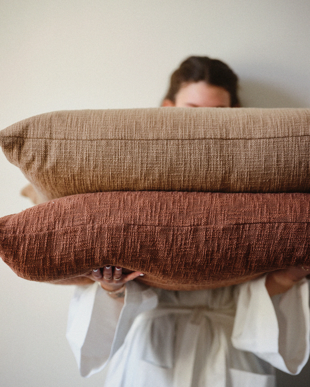 Tate Cotton Double Cushion / Ochre