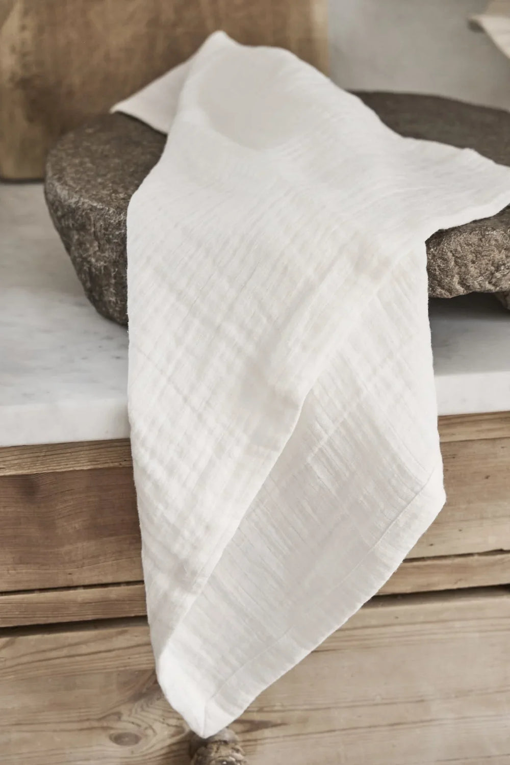 Dale Linen Kitchen Towel (Set of 2) / White