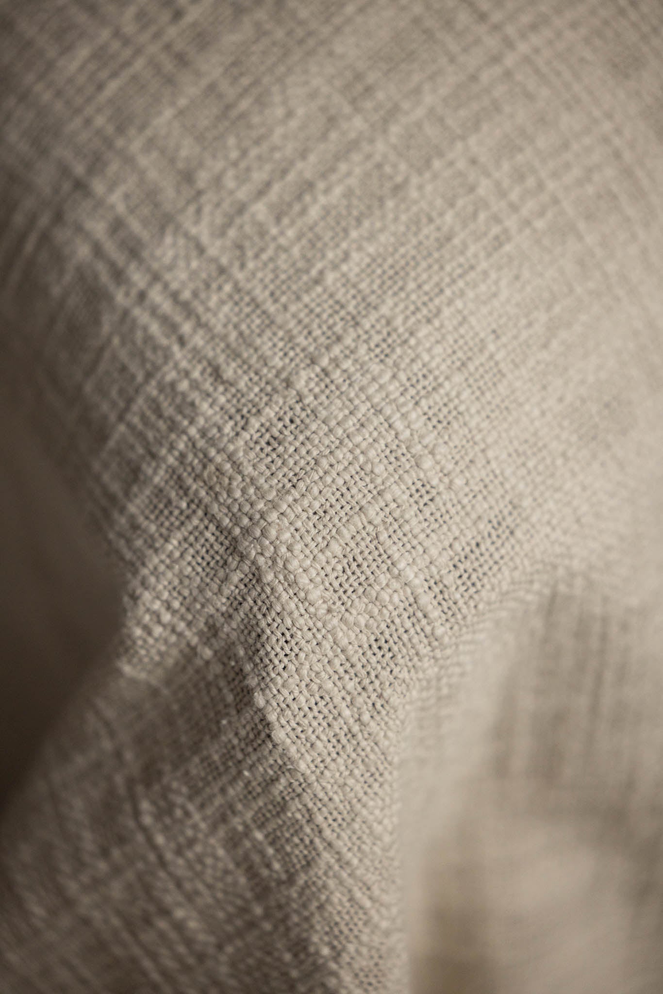 Natural woven bed throw runner fabric with textured pattern, TAMEKO home textiles